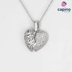 Сребърно колие сърце Ida