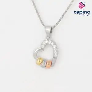 Сребърно колие сърце Liana