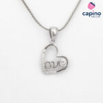 Сребърно колие сърце Love Claudia