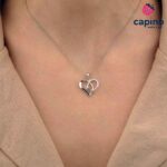 Сребърно колие сърце Lucrezia - 1