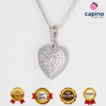 Сребърно колие сърце Milena - 3