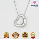 Сребърно колие сърце Ornella - 3