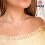 Сребърно колие сърце Romina - 1