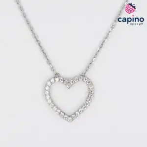 Сребърно колие сърце Romina