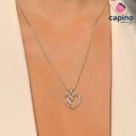 Сребърно колие сърце Rosa - 1