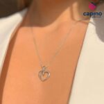 Сребърно колие сърце Rosa - 3
