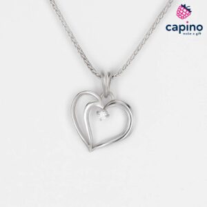 Сребърно колие сърце Rosa