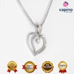 Сребърно колие сърце Rosa - 4