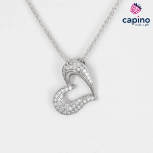Сребърно колие сърце Rosina