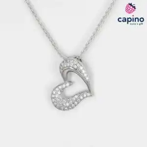 Сребърно колие сърце Rosina