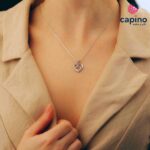 Сребърно колие сърце Rossana - 2