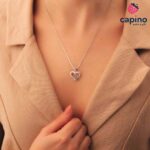 Сребърно колие сърце с котва Isa - 2