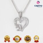 Сребърно колие сърце с котва Isa - 3