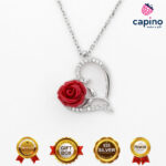 Сребърно колие сърце Serafina - 2
