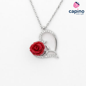 Сребърно колие сърце Serafina