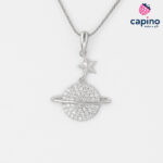 Сребърно колие Сатурн Bianca - 1