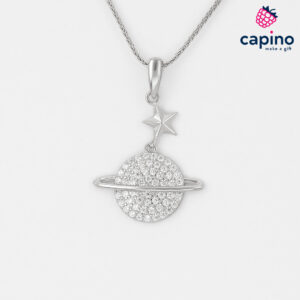 Сребърно колие Сатурн Bianca - 1