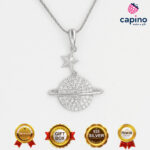 Сребърно колие Сатурн Bianca - 4