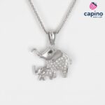 Сребърно колие слонче Camilla