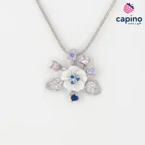Сребърно колие цвете Costanzo