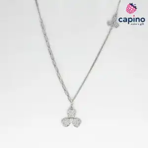 Сребърно колие цвете Fortunata