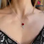 Сребърно колие цвете роза Marisa - 1