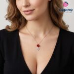 Сребърно колие цвете роза Marisa - 4