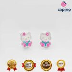 Детски сребърни обеци Hello Kitty Emma - 1