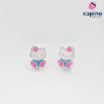Детски сребърни обеци Hello Kitty Emma