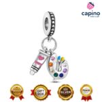 Сребърен талисман палитра с боички Martino - 3