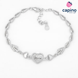 Сребърна гривна сърце Love Annunziata