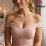 Сребърно колие розова детелинка Giosue - 3