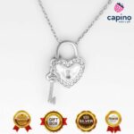 Сребърно колие сърце катинар Daniele - 3