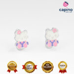 Детски сребърни обеци Hello Kitty Hazel - 1