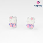 Детски сребърни обеци Hello Kitty Hazel