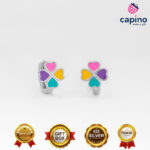 Детски сребърни обеци детелинка Arya - 1