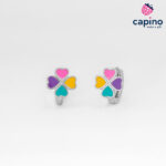 Детски сребърни обеци детелинка Arya