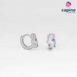 Детски сребърни обеци еднорог Cookie