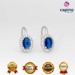 Сребърни обеци елипси Uberto - 1