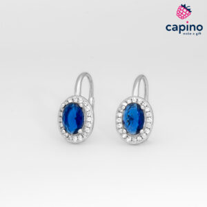 Сребърни обеци елипси Uberto