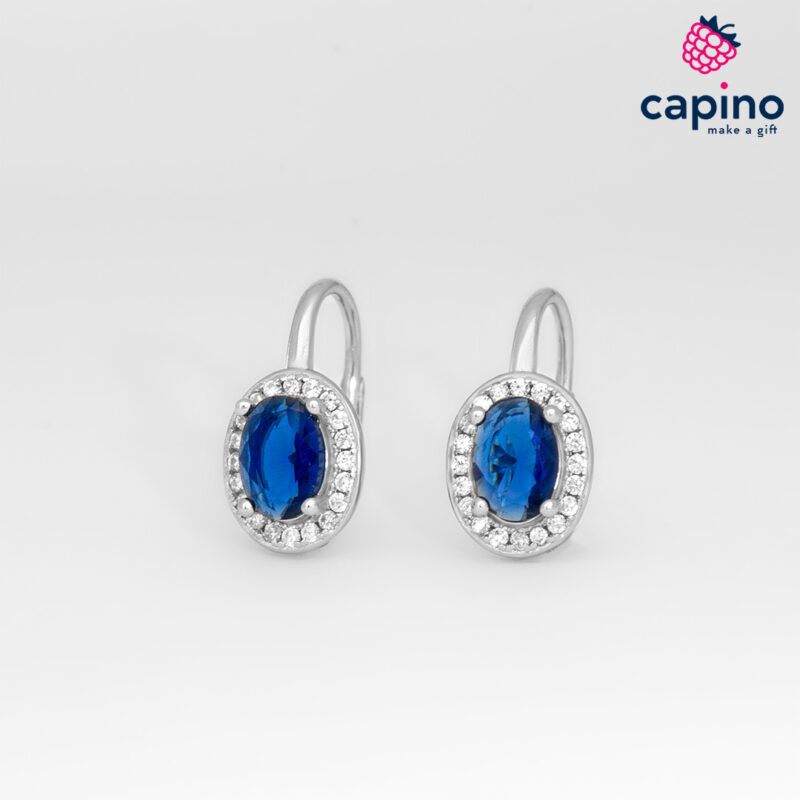 Сребърни обеци елипси Uberto