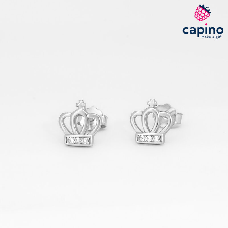 Сребърни обеци корона Salvi