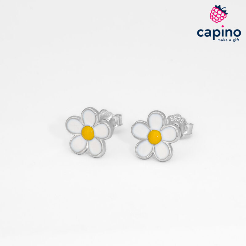 Сребърни обеци маргаритки Silvestro