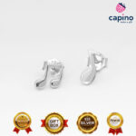 Сребърни обеци музикални ноти Ugo - 1