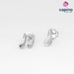 Сребърни обеци музикални ноти Ugo