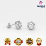 Сребърни обеци объл квадрат Ottavio - 2