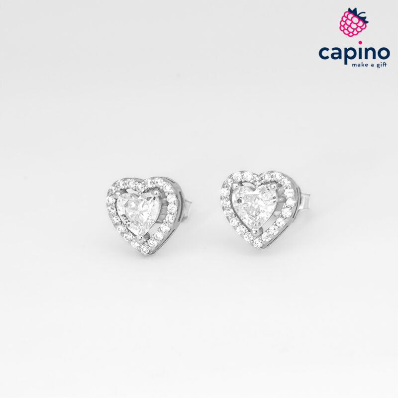 Сребърни обеци сърца Pier