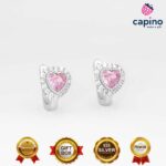 Сребърни обеци сърца Renzo - 1