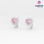 Сребърни обеци сърца Renzo