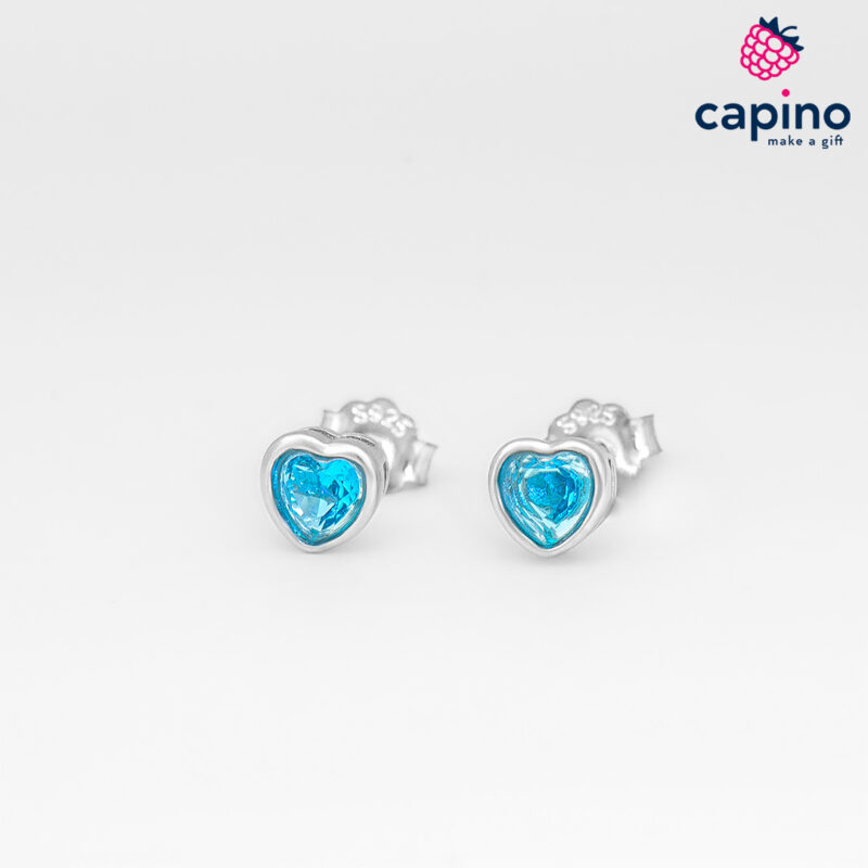 Сребърни обеци сърца Tazio